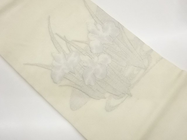 JAPANESE KIMONO / NAGOYA OBI FOR SUMMER / WOVEN IRIS 